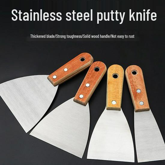 

Нержавеющая сталь Защищенный от ржавчины Утолщенный Шпатель и Скребок для Чистки и Декорирования Wooden Handle Putty Knife 2-inch - Set of 2