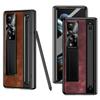 With S Pen Stand Leather Case for Samsung Z Fold 4 Z Fold 5 6 Hinge Case Screen Protective Film Pen Slot Cover