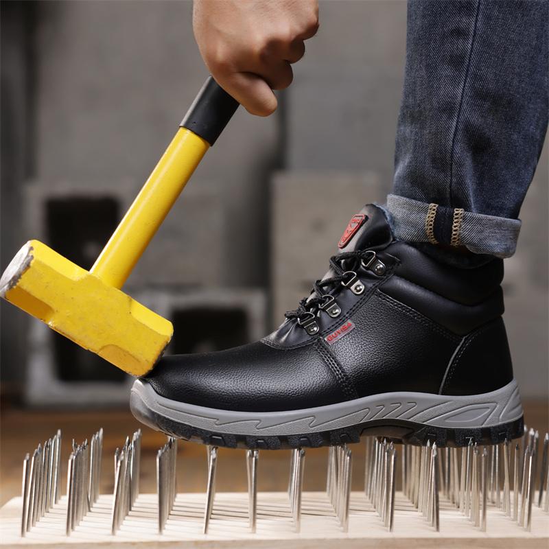 Winter Velvet Keep Warm Men Work Safety Boots Waterproof Indestructible Anti Nail Protection Shoes Industry Male Footwear