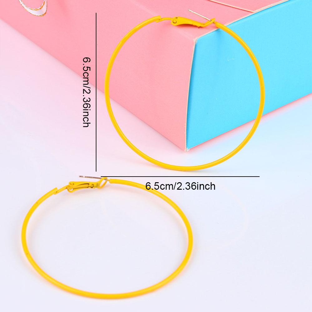 Large Earrings Female Style Earrings Spray Painted Candy Color Large Circle Fashion Personality Earrings
