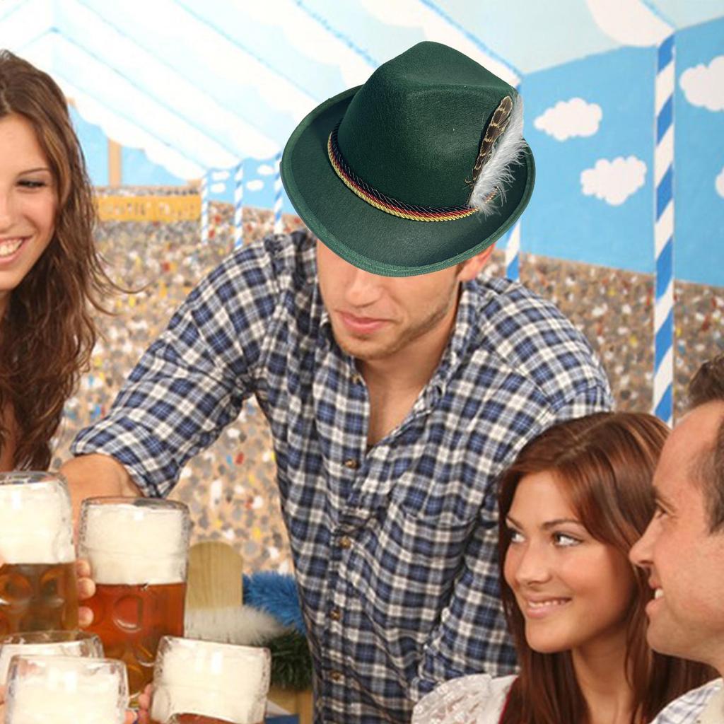 German Oktoberfest Hat Non-Woven Jazz Hat Dress Up Headgear For Adults Stage Performance Role Play Halloween Masquerade Ball