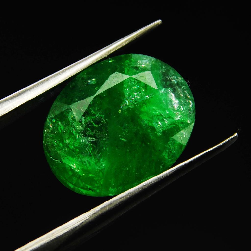 6 Ct Green CERTIFIED Ring Size Loose Gemstone Natural Colombian Emerald Oval Cut A-3366