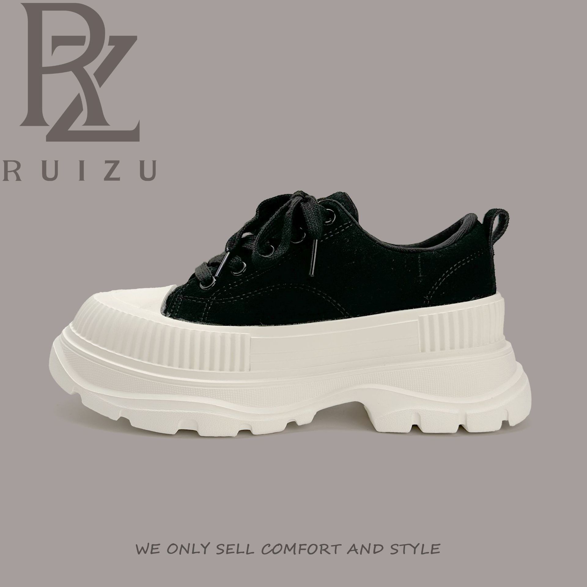 

BK ugly cute round toe German training shoes 22 autumn new board shoes casual casual sneakers 35 чёрный