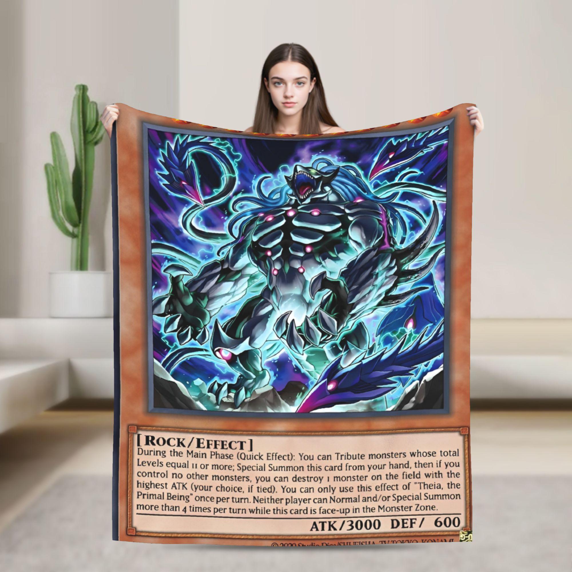 

Anime Yu Gi Oh Card Flannel Blanket Warm Throw Blanket for Home Decor Travel Office Novelty Bedspread Sofa Bed Cover 130x150cm
