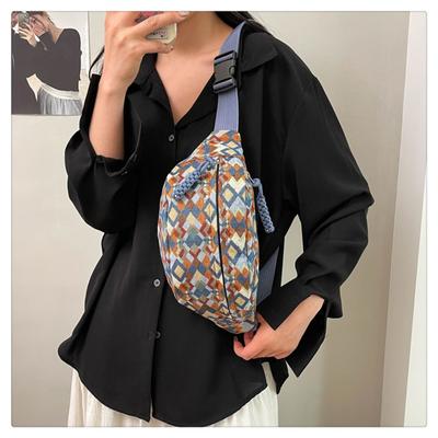 Bolsa de Peito Estilo Étnico Retrô, Marca Tendência, Bolsa Transversal de Grande Capacidade, Bolsa de Cintura Casual Masculina e Feminina, Nova Bolsa de Ombro Estilo Esportivo
