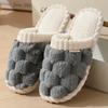 Colorblock Faux Fur Slippers, Casual Slip On Plush Lined Shoes, Comfortable Indoor Home Slippers Cotton Slippers for Women