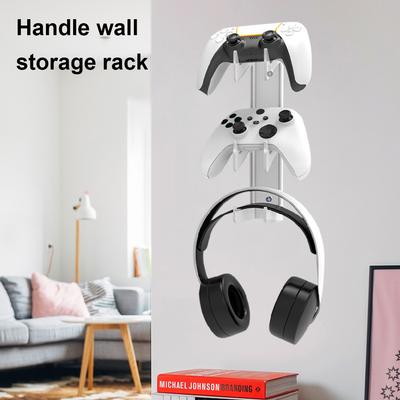 Game Controller Wall Bracket Holder for PS5 PS4 Xbox Switch Gamepad Headset Stand Storage Rack Universal Headphone Hanger Shelf