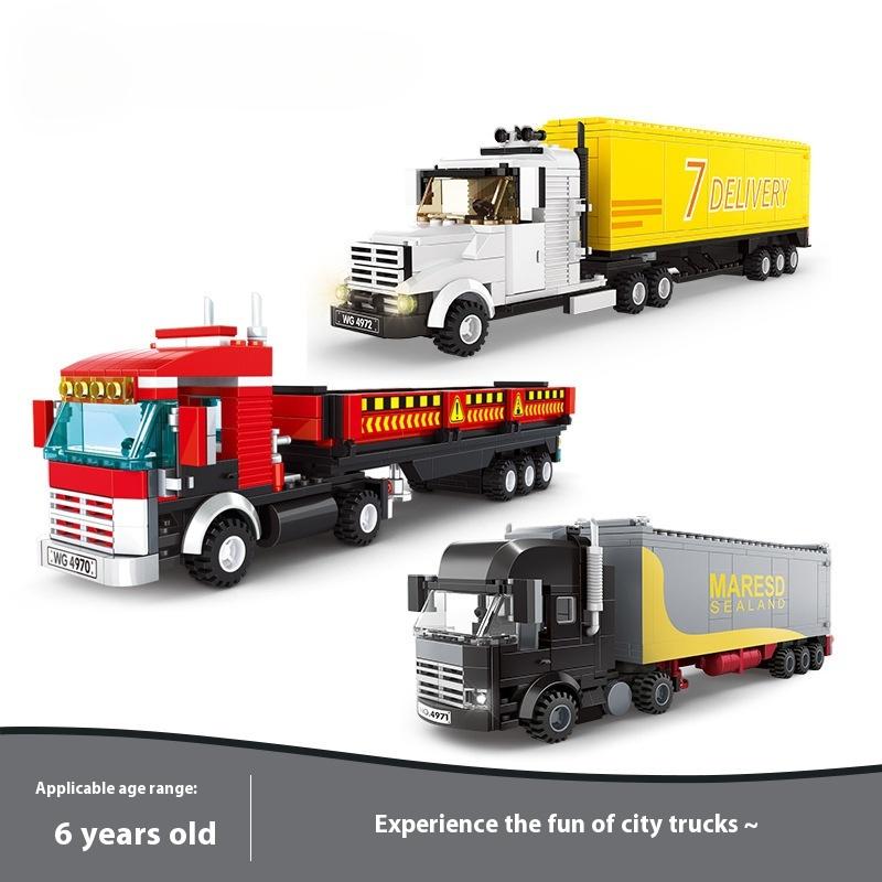 Camioane grele Autobuz Camioane Particule mici Mașini pentru copii Asamblare blocuri de construcție Jucării intelectuale