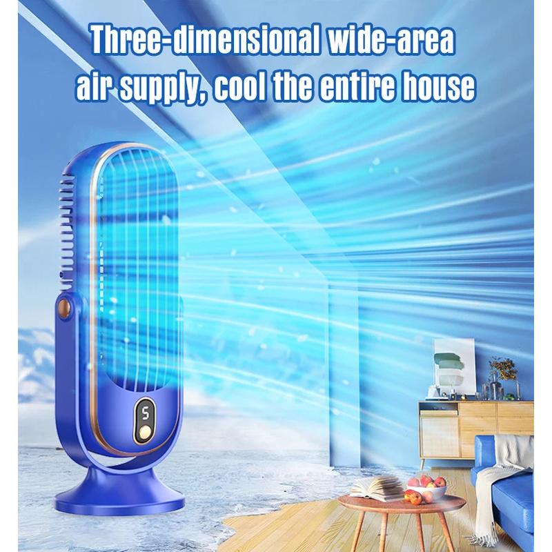 Portable Desktop Fan Cordless Desktop Shaking Fan with LED Fast USB Charging 5-speed High Wind Power