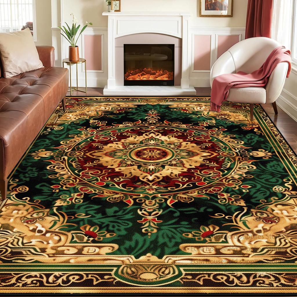 Persian Decoration Carpet Living Room Sofa Tea Table American Luxury Rugs Bedroom Washable Antiskid Entrance Floor Mat Lounge