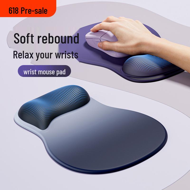 Ergonomic Wrist Rest & Mouse Pad with Silicone Guard for Men & Women