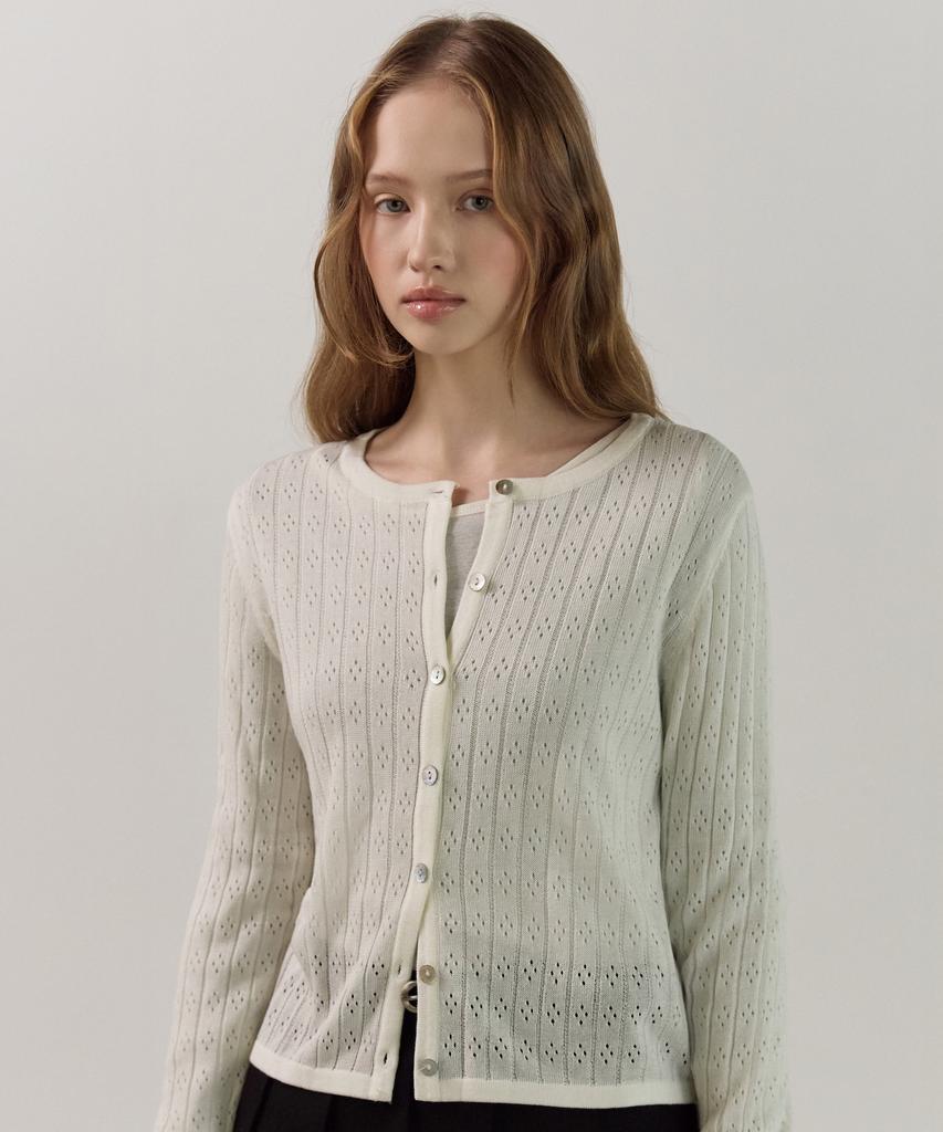 ELLIOTI Punching Knit Cardigan_3Color