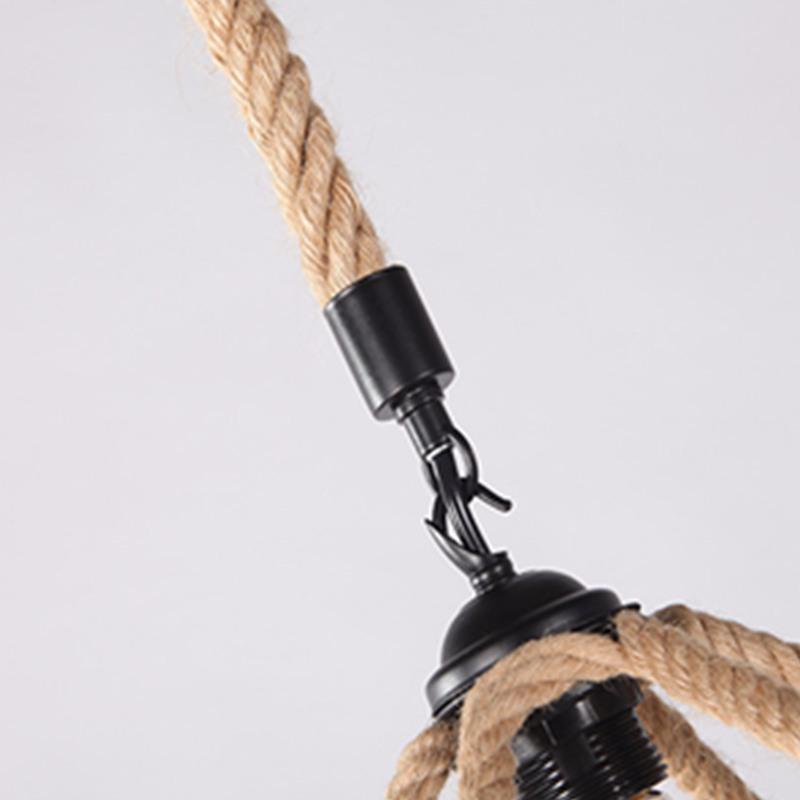 Dia 30cmClassical Hemp Rope Pendant Lamp Hanging Lustre for Ceiling Chandelier Classic Antique Industrial Iron Dining Room Light