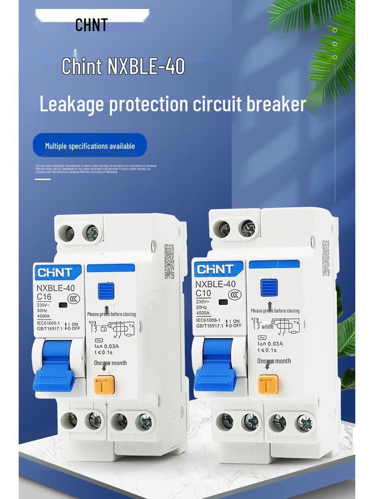 Chint NXBLE-32 40A 1P+N Residual Current Circuit Breaker
