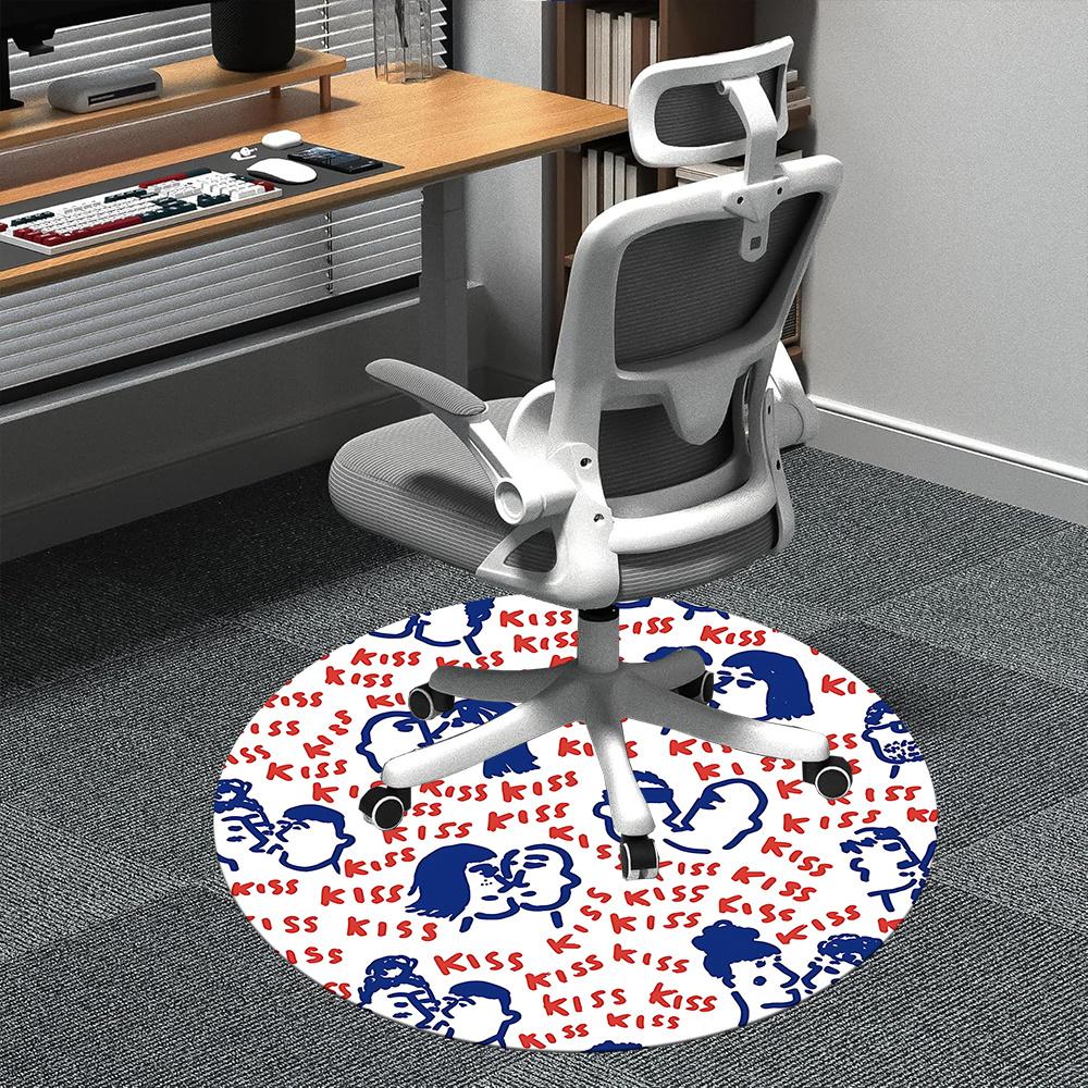 

1pc Love Romance Office Round Area Rug, Indoor Mat Suitable ForOffice, Under Office Chairs Bedroom Living Room Home Decor, Room Deco 024 80cm by 80cm