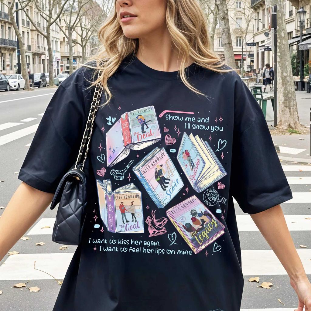2026 Sommer Unisex Vintage Oberteil Off Campus Handgezeichnete Illustrationen Stil Unisex Hemd Herren Damen Baumwolle Rundhals Eishockey T-Shirt
