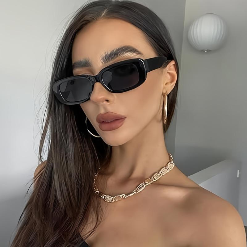 2PCS Retro Square and Rectangular Glasses Suitable for Women -90s Style Plastic Glasses Accessories