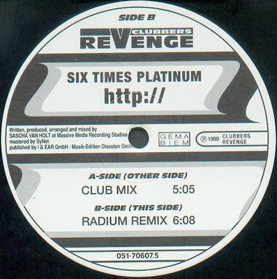 12inch Record SIX TIMES PLATINUM - Http:// 051706075 Clubbers Reveng 1999 Germany Dance & Electronica Used