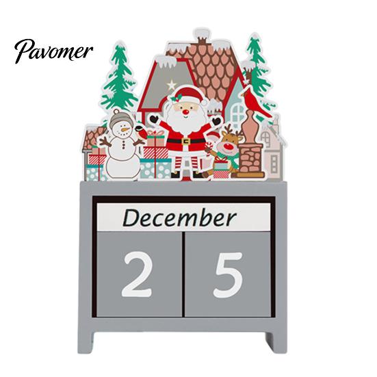 Festive Tabletop Decoration Christmas Countdown Blocks, Desktop Advent Calendar with Movable Decorative Party Essentials Days Until Xmas Ornament for