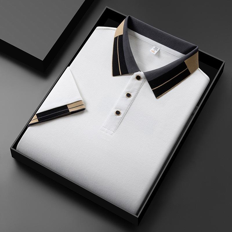 

New Men s Fashion Embroidered Collar Short Sleeve Summer New Breathable Polo Shirt Short Sleeve, High Quality Outdoor Men s Top M белый