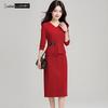 LUDIan Damen V-Ausschnitt Faux Zweiteiler Brautmutterkleid