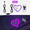 Car LED Glass Window Lights Interior Decoration Lights Glowing Heart Atmosphere Light USB Wiring Car Modification Neon Lamp