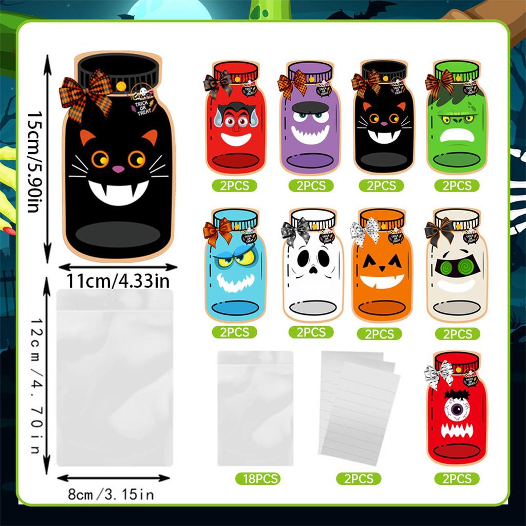 Small Halloween Candy Bags Jar Shape Cards And Candy Bags For Halloween Festive Organizer Hands-On Projects For School Gathering