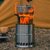 Outdoor Portable Round Wood Stove Charcoal Stove Solid Alcohol Stove Thickened Stainless Steel Cookware Size Optional