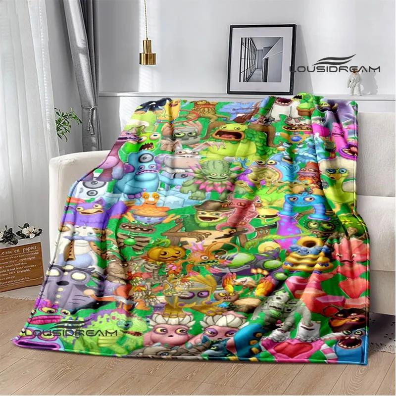 Game My Singing Monsters printed blanket Flange Warm blanket picnic blanket Soft and comfortable blanket Birthday Gift