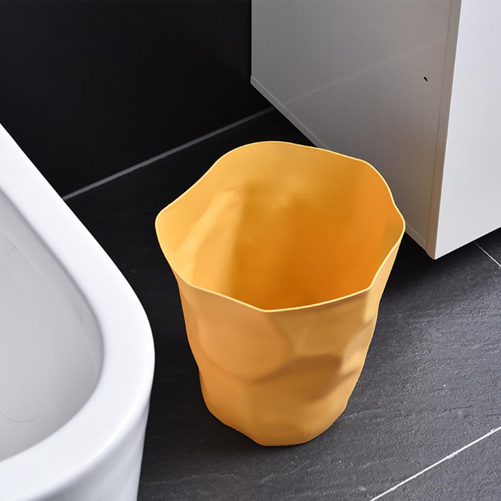 Kleiner Mülleimer Plastik Einzigartig Unregelmäßig Gefaltet Modern Abfalleimer Offene Oberseite Müllbehälter für Badezimmer Schlafzimmer Küche