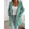 Women's Autumn and Winter New Temperament Striped Cardigan Hooded Knitted Long-sleeved Jacket