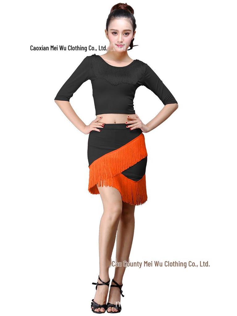 Adult Tassel Irregular Mini Skirt for Latin Dance Performance