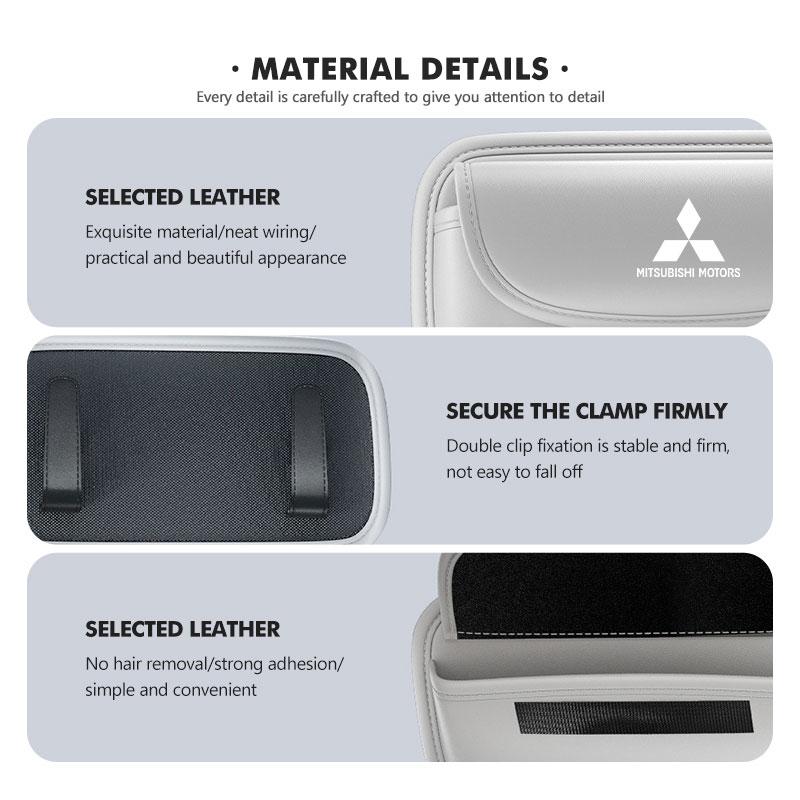 Car Sun Visor Glasses Case Leather Storage Box Accessories For Mitsubishi Lancer ASX Pajero Mirage Attrage Xpander Outlander