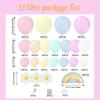 155pcs Pastel Rainbow Balloon Arch Wreath Set for Birthday Party Gatherings Anniversary Celebrations As Background Decorations