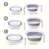 3-Piece Set of Foldable Basins, Portable Collapsible Washbasins for Home and Travel, Multifunctional Foot Washing Basin
