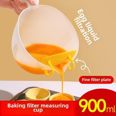 Süzgeçli Yumurta Ayırıcı Ölçüm Kabı, Ölçekli Hamur Dağıtıcı, Pişirme İçin Büyük Kapasiteli Plastik Sıvı Ölçüm Kabı