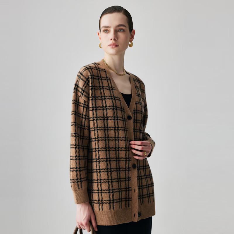 

PALUOPO Women s V-Neck Cashmere Blend Cardigan M