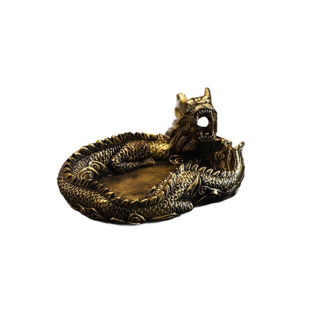 Artistic Dragon Resin Ashtray For Home Decor Office Desk Traditional Chinese Cultural Design Decorative Accessories
