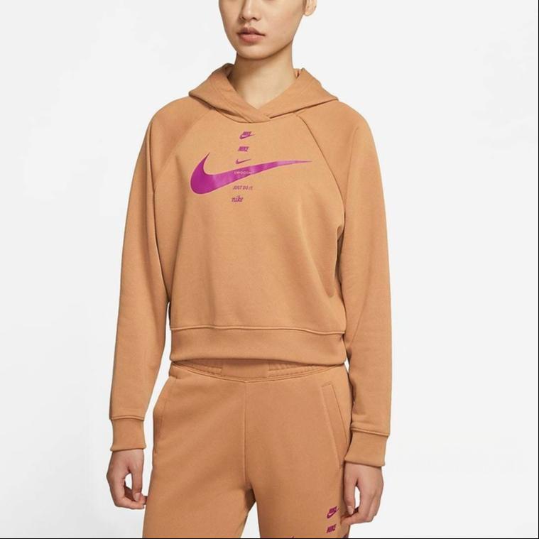 Nike Nsw Swsh Hoodie Fleece Women Hoodies Brown CU5677-201