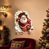 Removable Wall Art Broken Santa Sticker, Christmas Claus Decoration Decal, Mural for Living Room Bedroom Holiday Party Easy to Apply Decals
