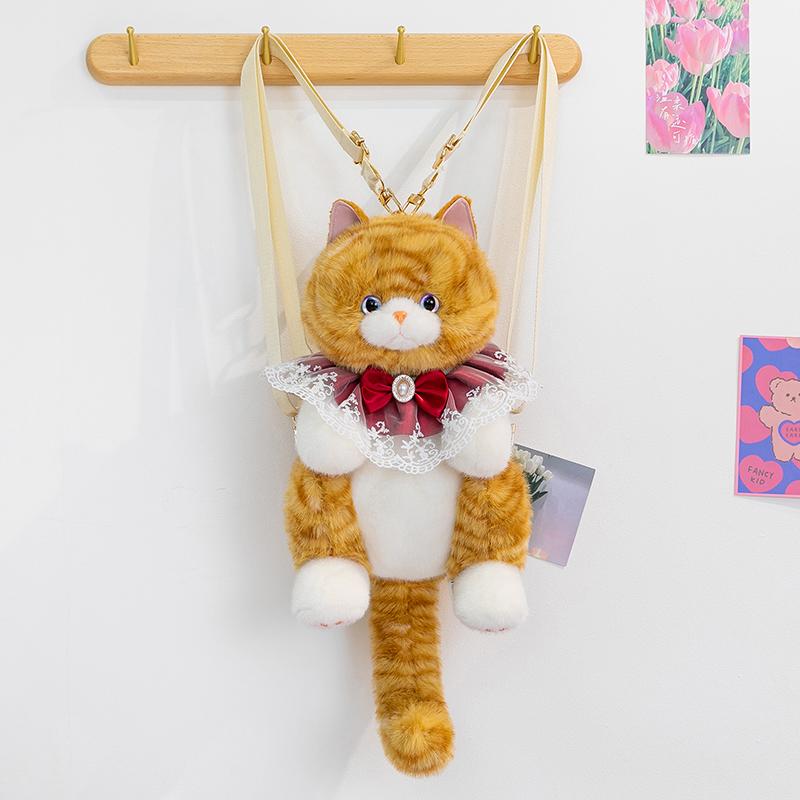 Cute Plush Doll Backpack Simulated Fabric Toy Shoulder Bag Birthday Gift For Girlfriend Best Friend Youth Commuter School Bag