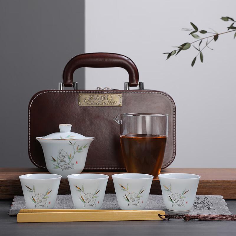 

Чаксун Бараний Жир Нефрит Фарфоровый Набор для Чая Гунфу