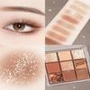 9 Farben Matte Lidschatten-Palette Glitzer Perlglanz Lidschatten Acryl Transparent Langlebiges Augen-Make-up