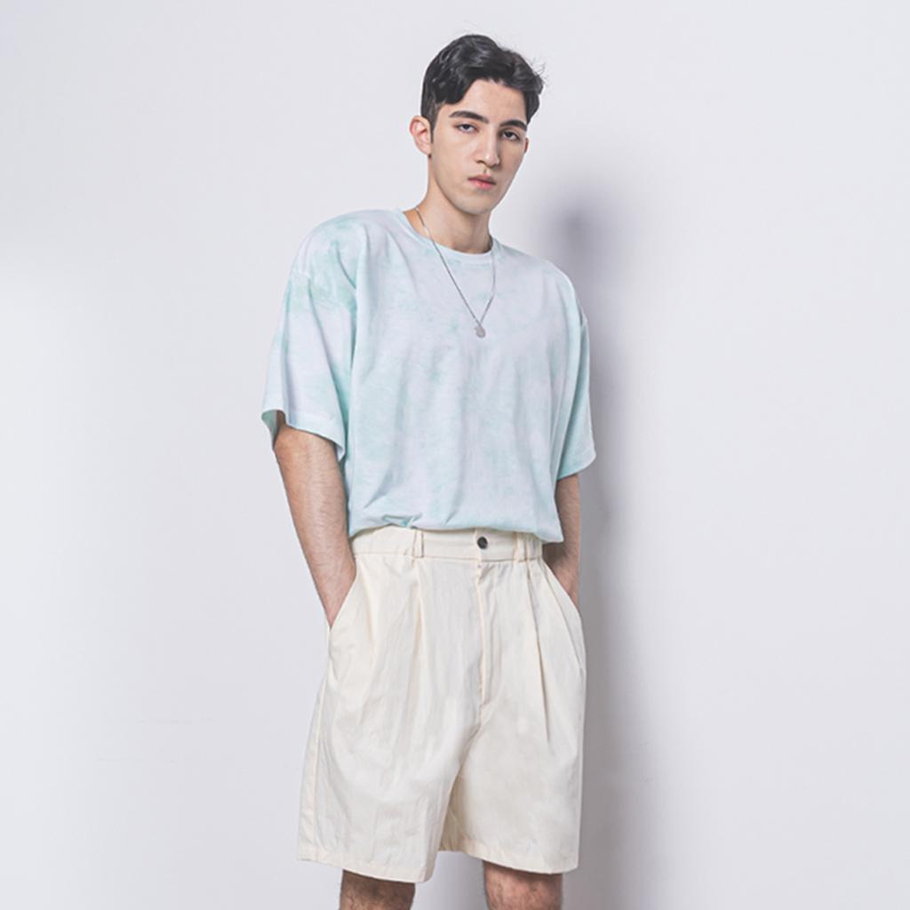 THE-ABON Men'S Water-Dyed Overboxy Tee Mint