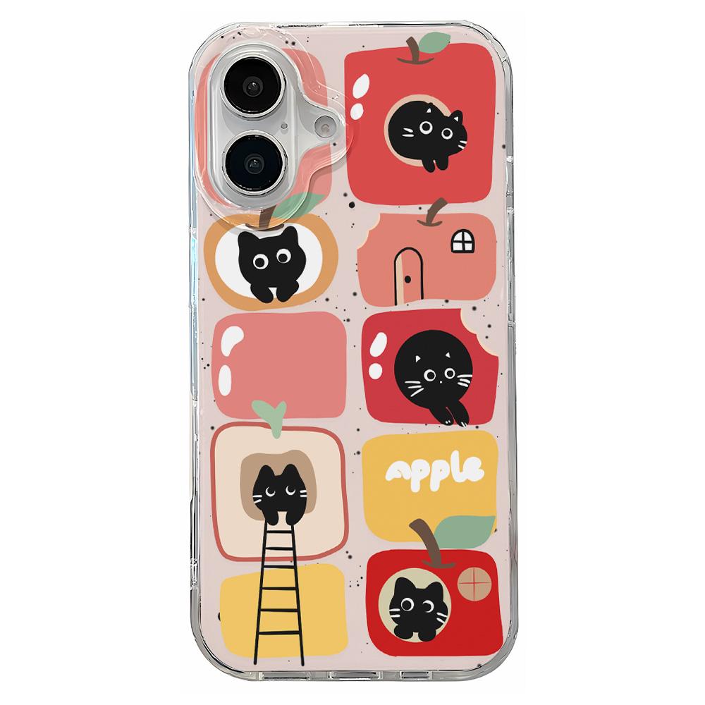 Painted Phone Case for iPhone 12 13 15 16 iPhone 16 12 13 14 15 Pro  14 15 16 Pro Max Coverage Shockproof Anti-Fingerprint Fresh Style Protective Case