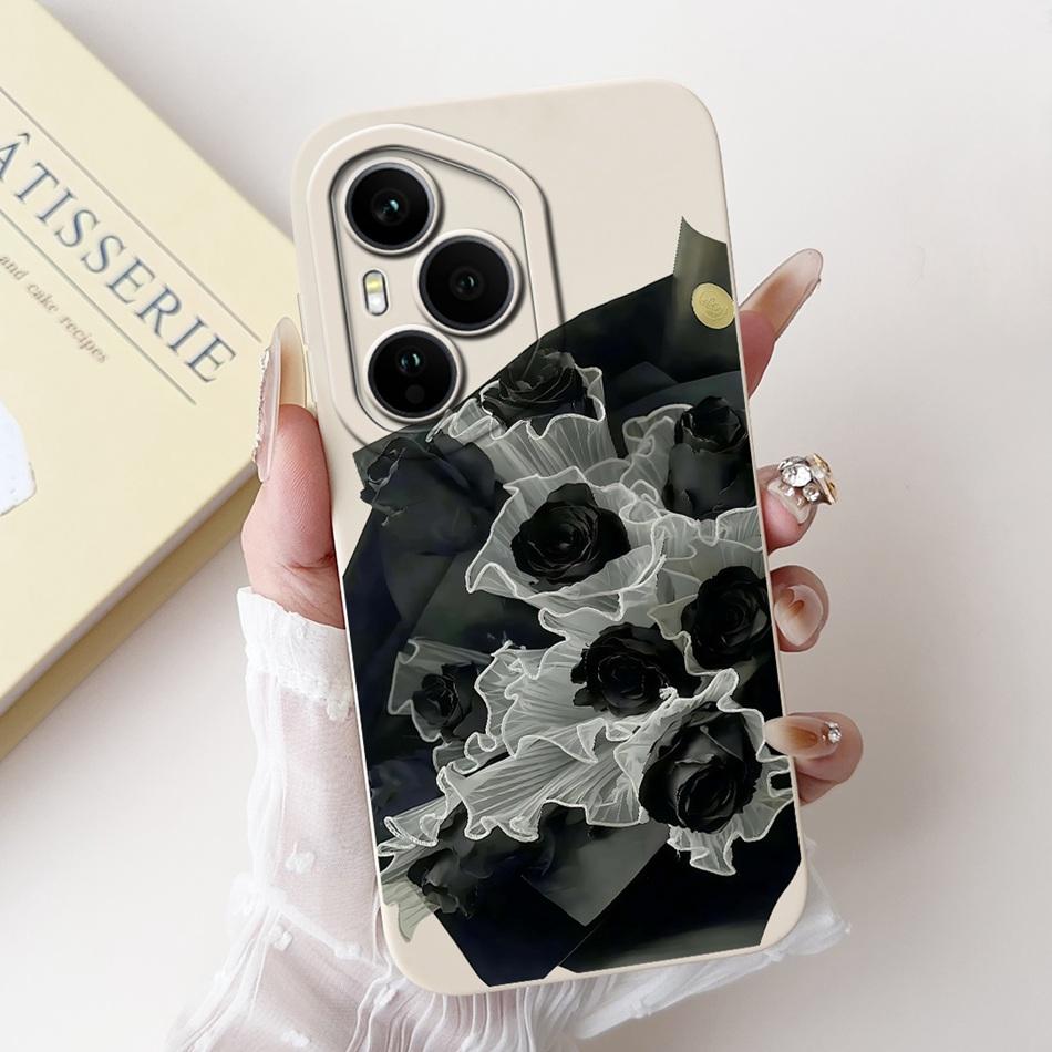 For Honor 400 Pro Honor400 Beautiful Bow Rose Painting Phone Case For Honor 400 400Pro 5G Soft Silicone Cases