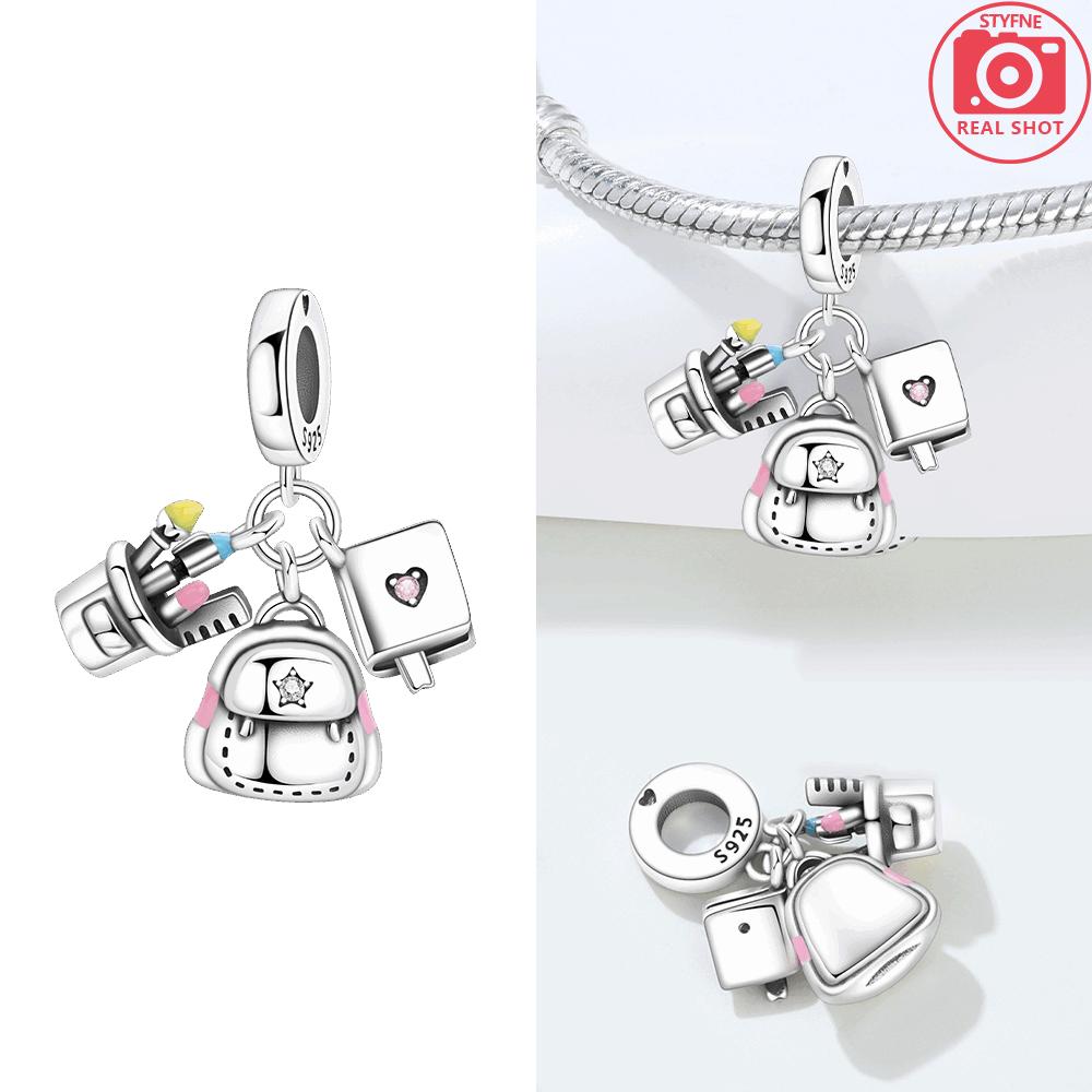 Bowling Ball Original Copper Pendant Globe Table Tennis Travel Airplane Pendant Beads Fit Bracelet Women Jewelry Making Gift