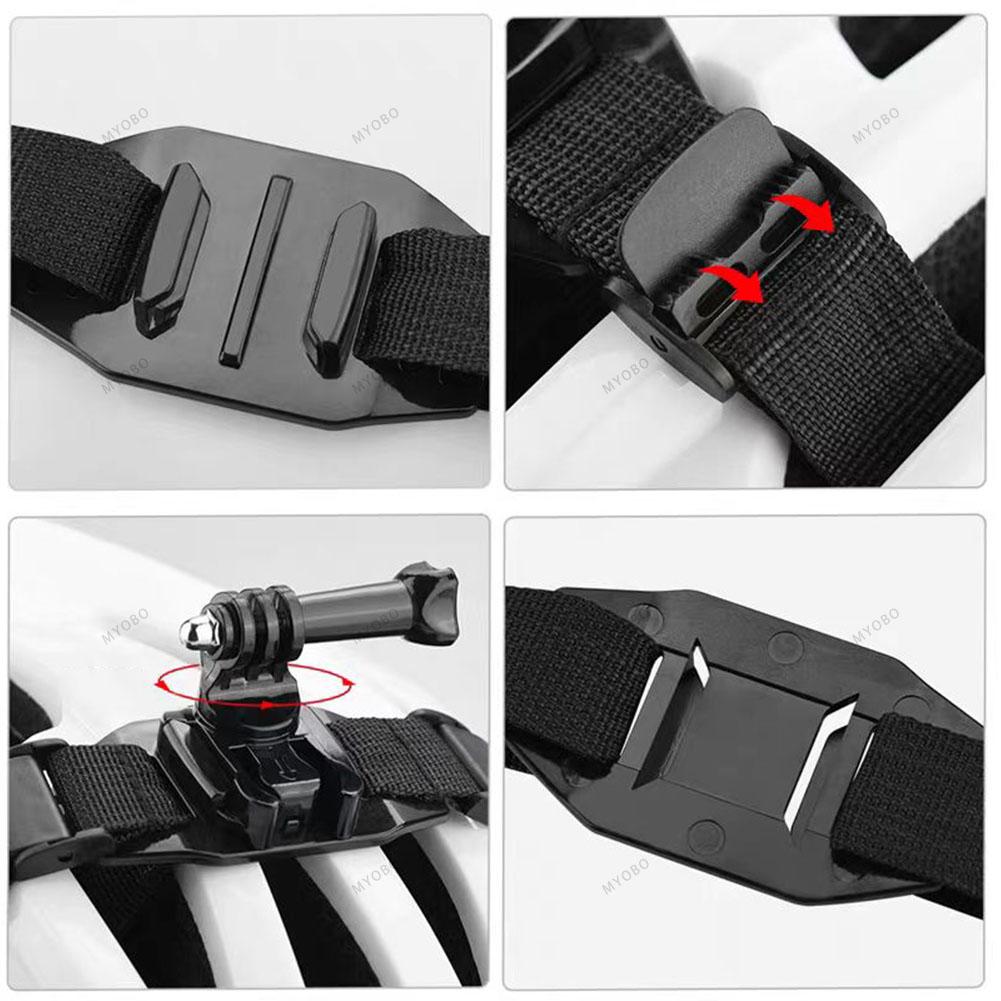 Helmet Strap Mount for Gopro for Cycling Bike Vented Helmet Strap Head Belt Holder for Insta360 Osmo Action Camera Accessories