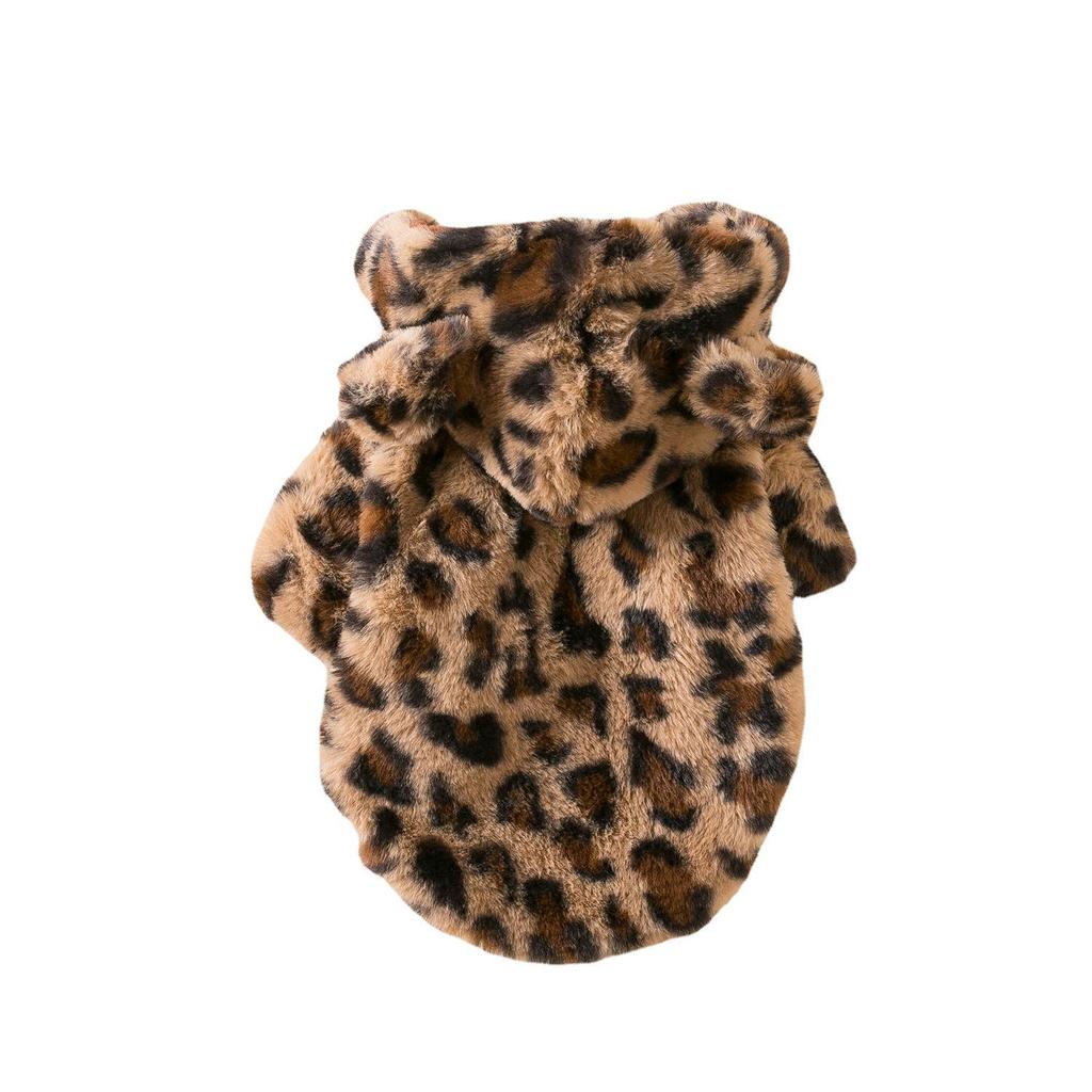 Leopard Print Thickened Coat for Small Dogs - Pet Trendy Apparel for Spring and Autumn