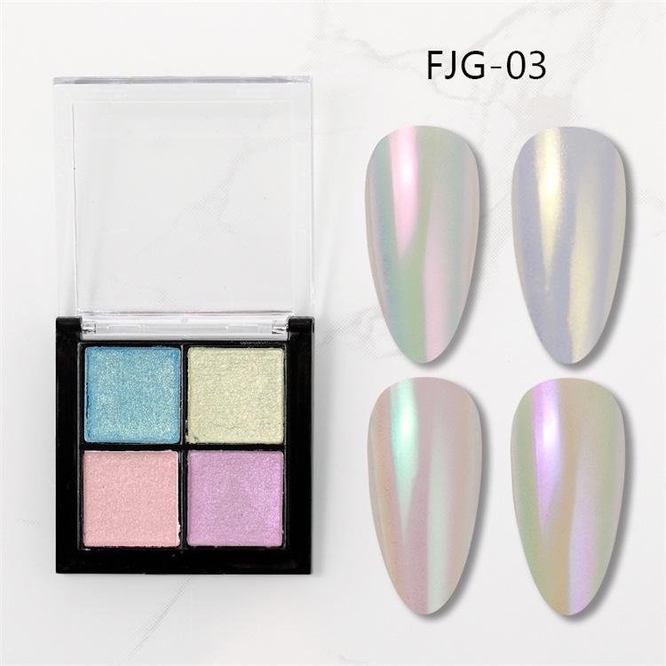 2023 Four-Color Aurora Nail Art Powder: Fairy Pink Mirror & Ice Transparent Options.
